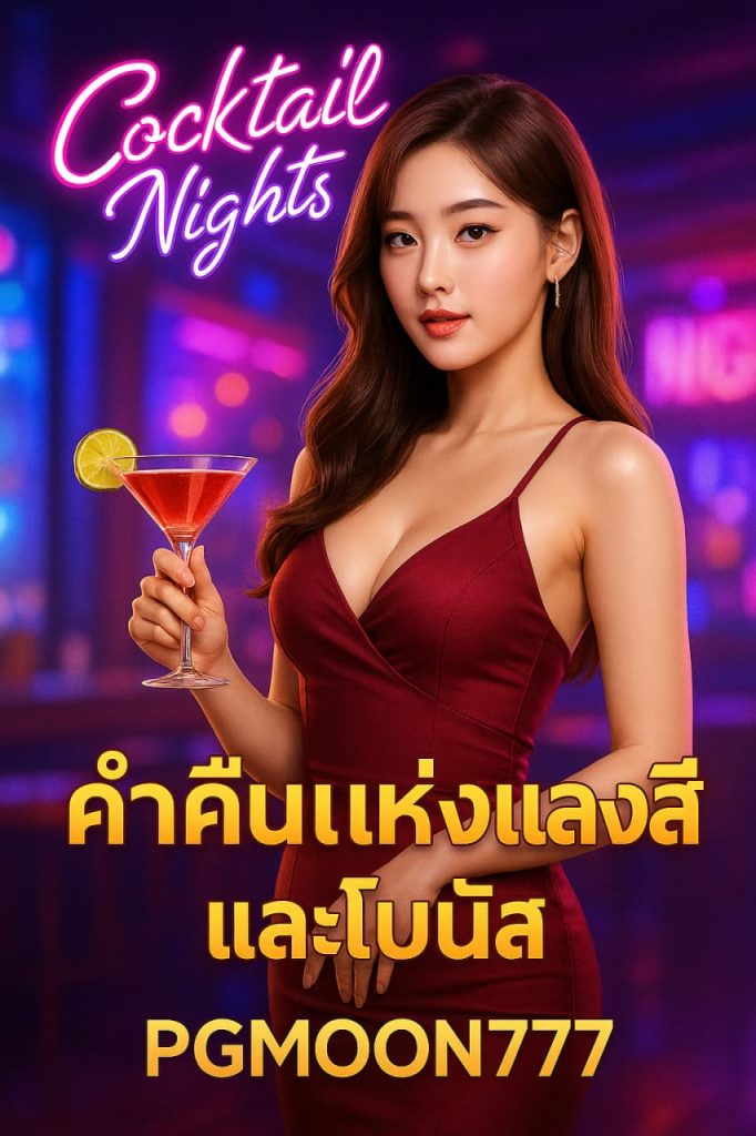 Cocktail Nights สล็อตค่ำคืนแห่งแสงสี เกมแตกง่ายจาก PGMOON777